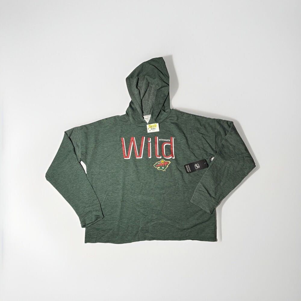 NWT Minnesota Wild Women’s Small Green Pullover Hoodie NHL Lightweight